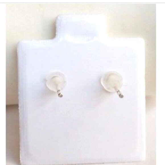 Pink Ribbon Earrings Breast Cancer Awareness Month Post Stud Silver Plated - Picture 3 of 6